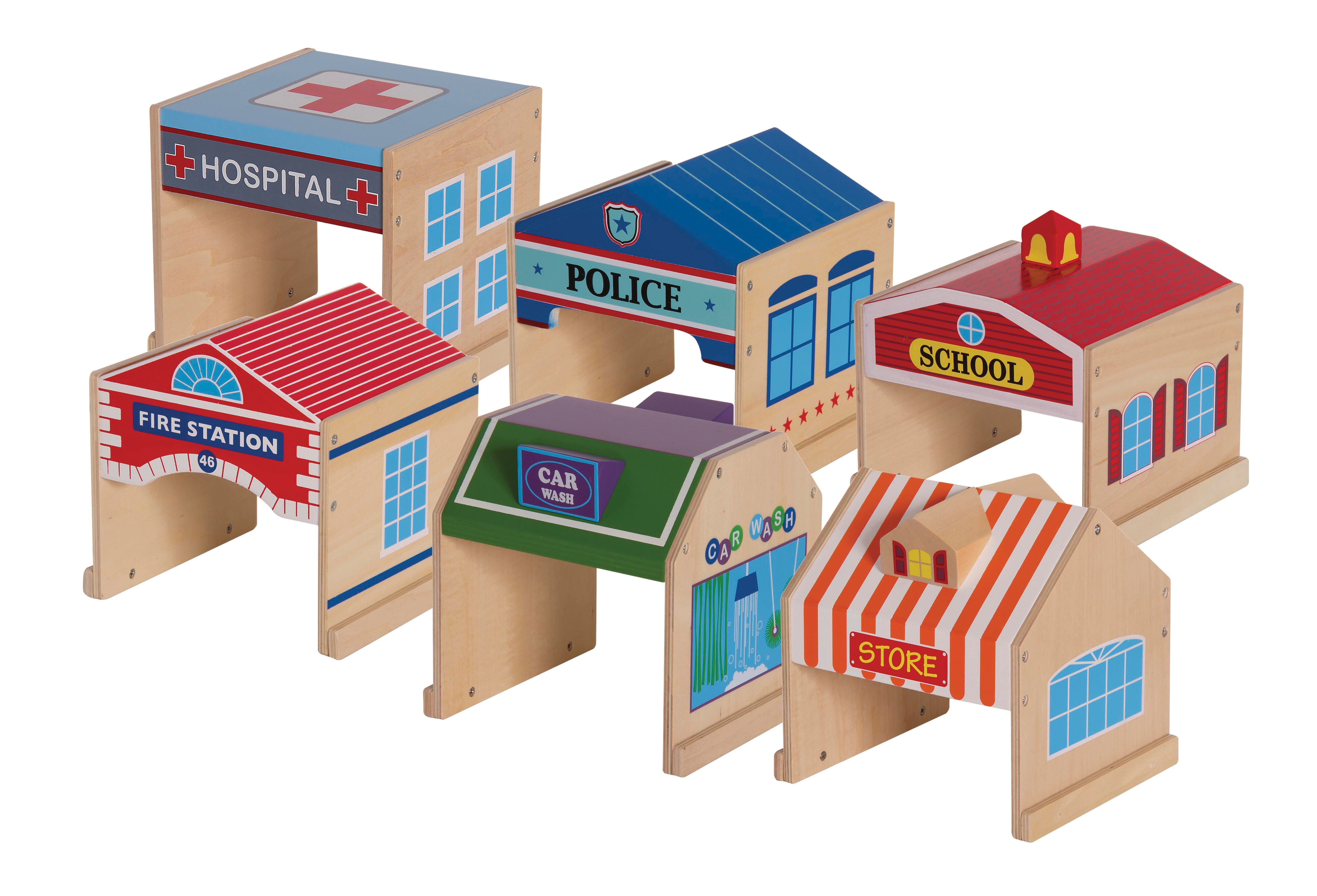 web限定アイテム Melissa and Doug Wooden Town Vehicles ミニカー